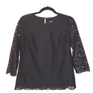 Black crochet J. Crew top